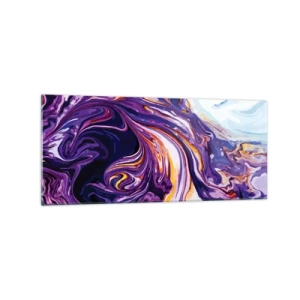 Glastavla - Bild på glas - Böjt rum i viol - 120x50 cm