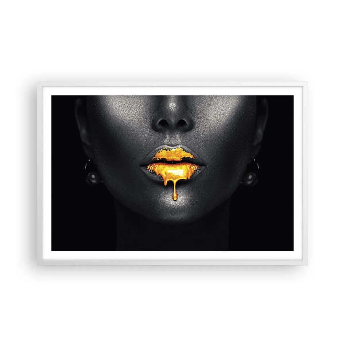 Affisch i vit ram - Guldmun - 91x61 cm
