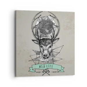 Canvastavla - Bild på duk - Den heliga Hubertus vision - 70x70 cm