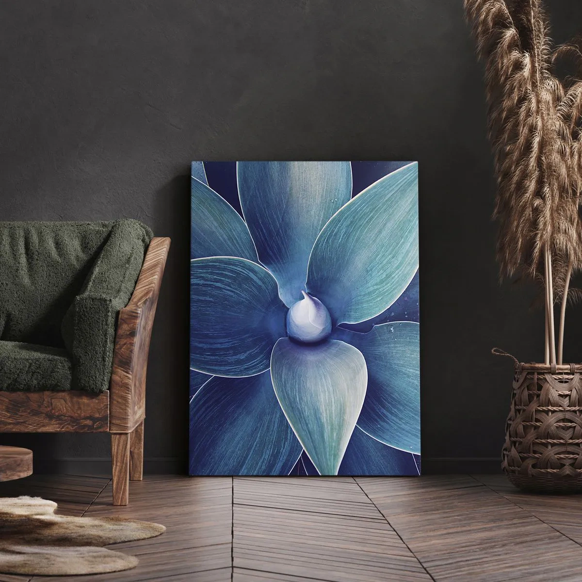 Canvastavla - Bild på duk - Blått från himlen - 45x80 cm