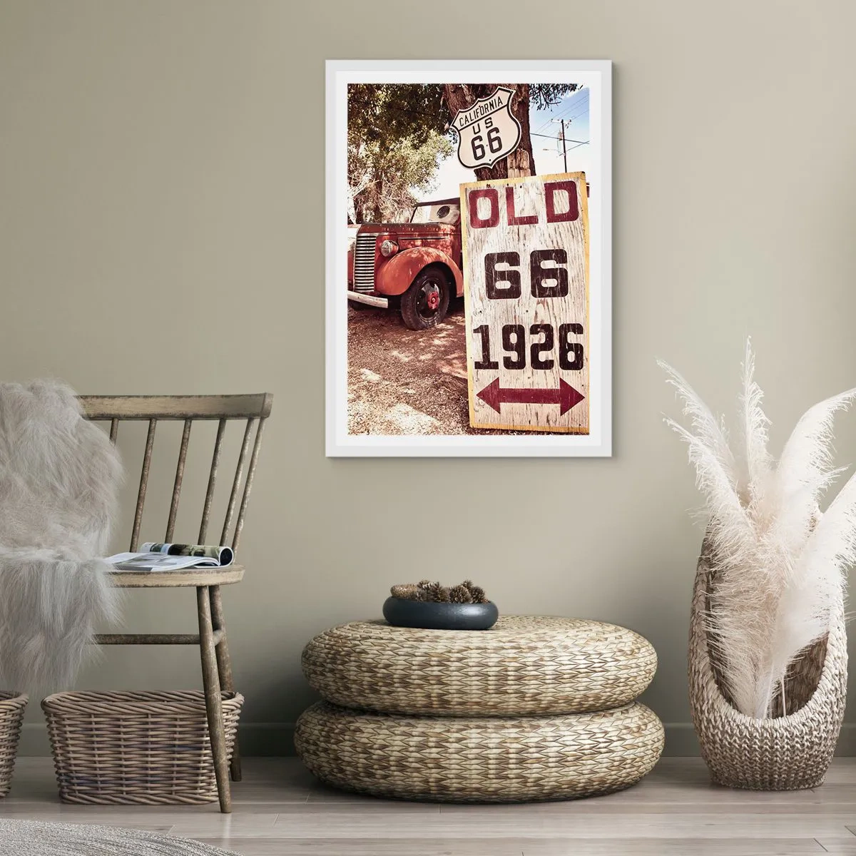 Affisch i vit ram - Amerikanska provinsens legend - 50x70 cm