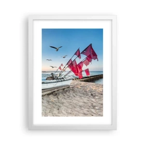 Affisch i vit ram - Välförtjänt vila - 30x40 cm