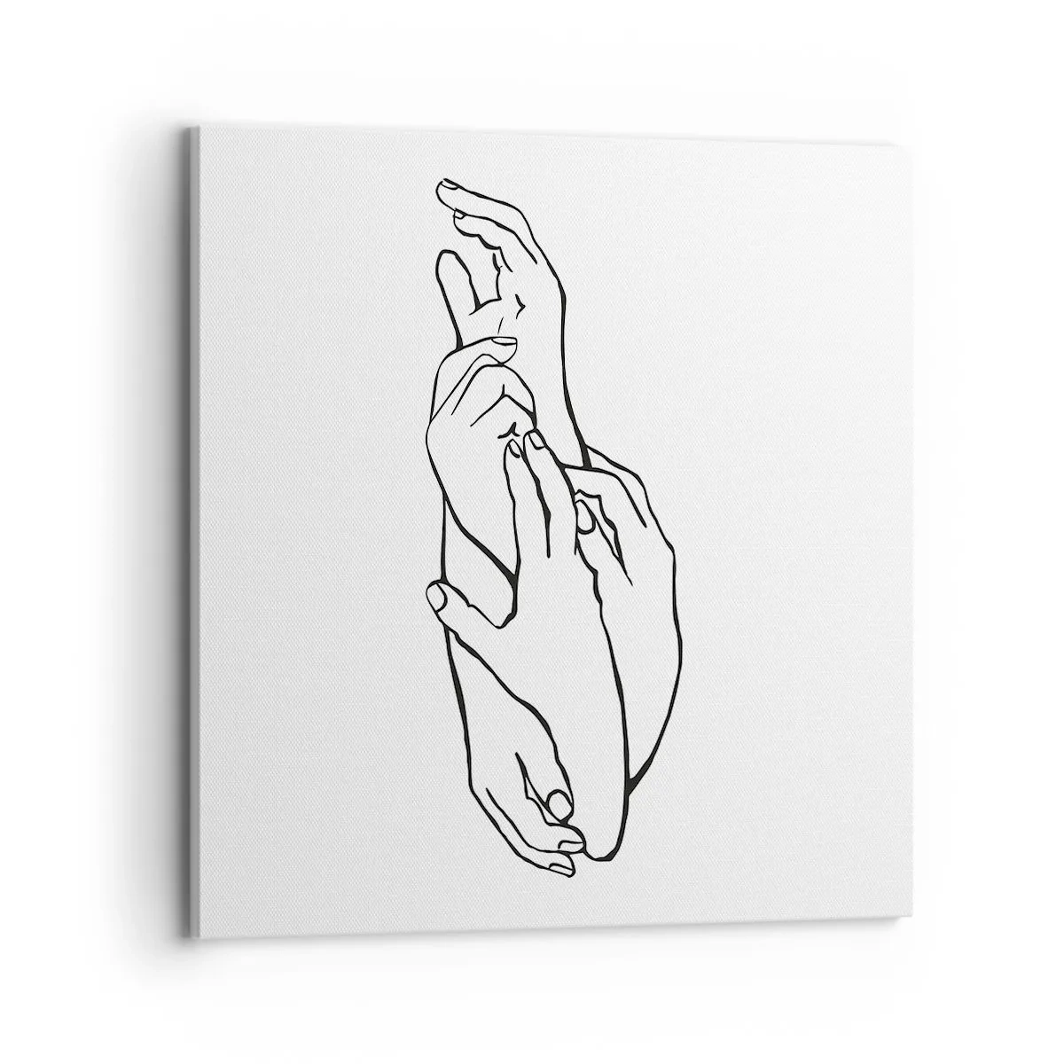 Canvastavla - Bild på duk - Hand i hand - 70x70 cm