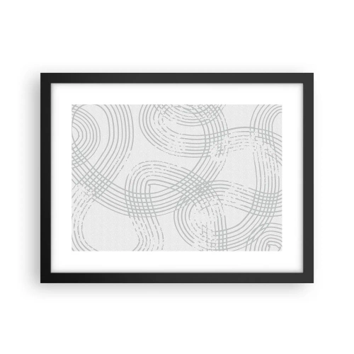 Affisch i svart ram - Det finns ingen rak väg - 40x30 cm