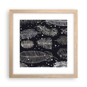 Affisch i ram av ljusek - Fjäderspets - 30x30 cm