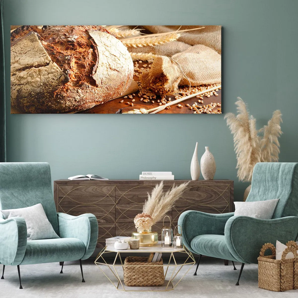 Canvastavla - Bild på duk - Aptitlig, doftande, knaprig - 100x40 cm