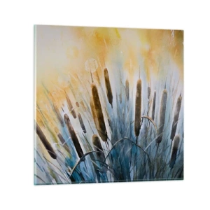 Glastavla - Bild på glas - Vattnets kyla, solens hetta - 50x50 cm