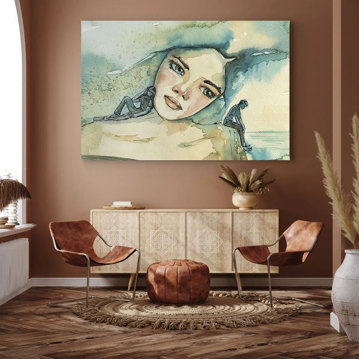 Canvastavla - Bild på duk - Am I blue? - 120x80 cm