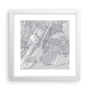 Affisch i vit ram - Metropolens anatomi - 30x30 cm