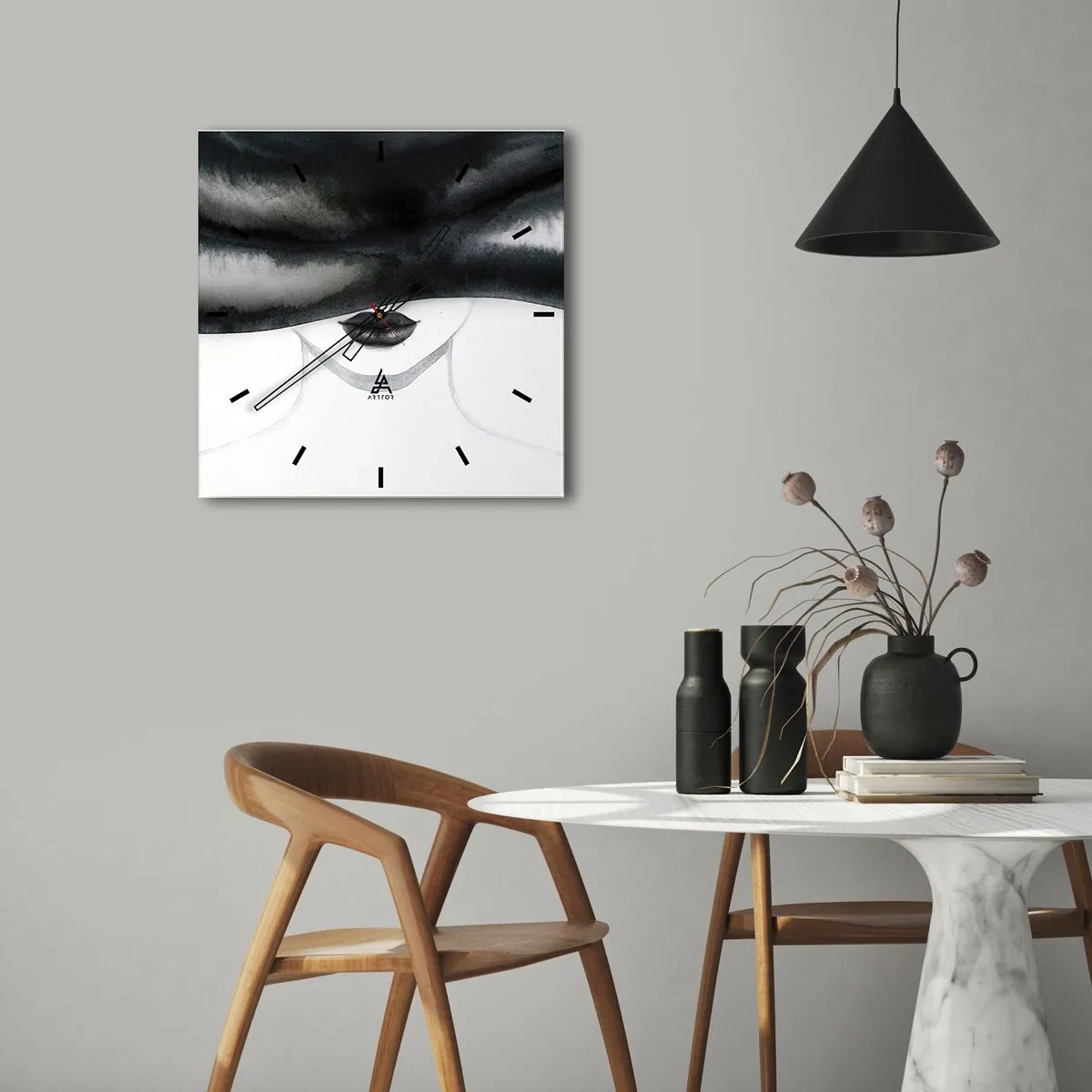 Väggklocka - Klocka på glas - Sensuell hemlighet - 40x40 cm