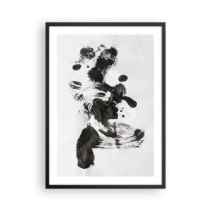 Affisch i svart ram - Svartvit abstraktion i expressionistisk stil - 50x70cm - En metod i galenskap? - Modern väggdekoration för vardagsrum och sovrum ARTTOR