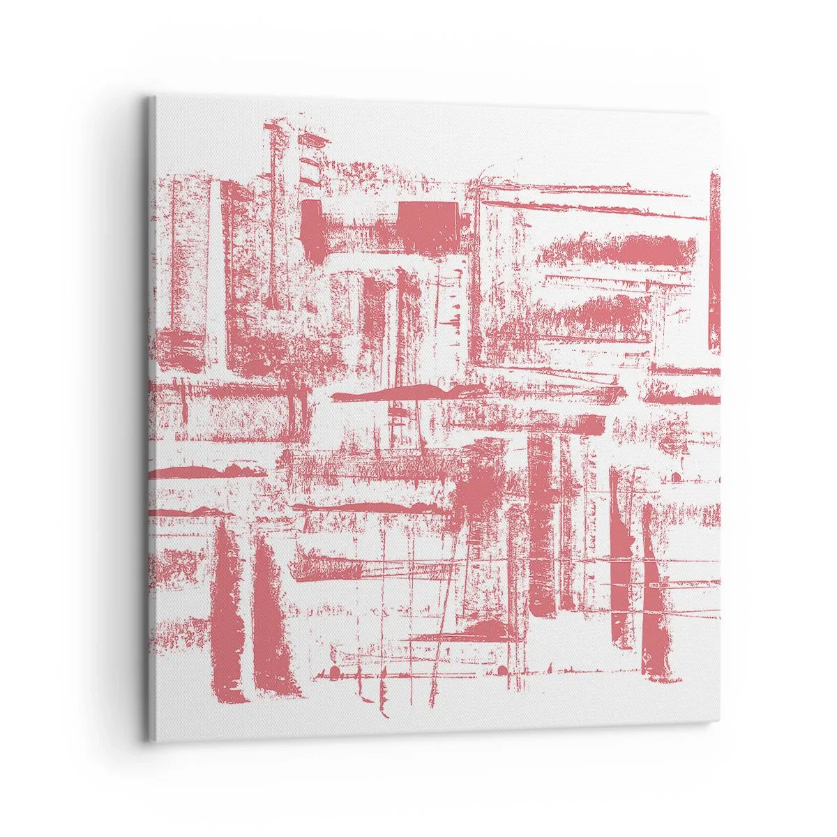 Canvastavla - Bild på duk - Röd stad - 60x60 cm