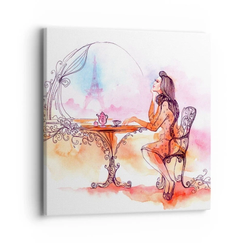 Canvastavla - Bild på duk - Paris stil - 40x40 cm