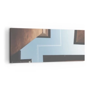 Canvastavla - Bild på duk - Ovanför stadens labyrint - 120x50 cm