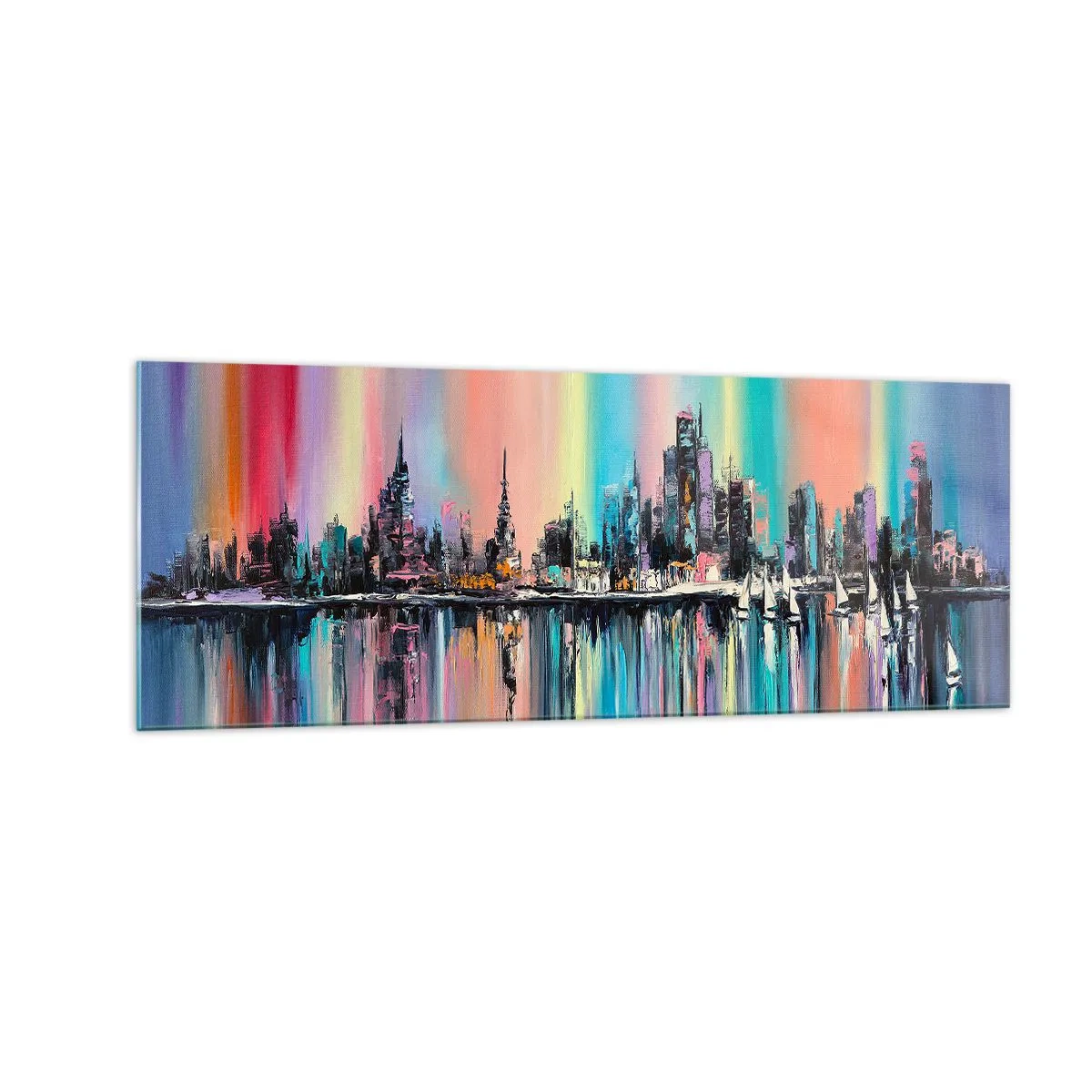 Glastavla - Bild på glas - Nattens ljus - 140x50 cm