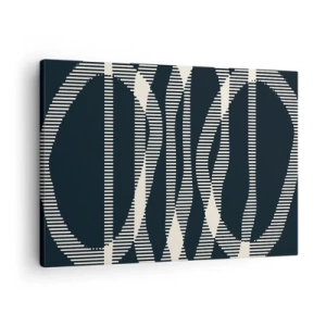 Canvastavla - Bild på duk - Geometriska linjer i ljusa nyanser mot en mörk bakgrund - 70x50cm - Försök att bryta mörkret - Modern väggdekoration för vardagsrum och sovrum ARTTOR