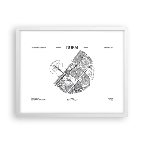 Affisch i vit ram - Dubais anatomi - 50x40 cm
