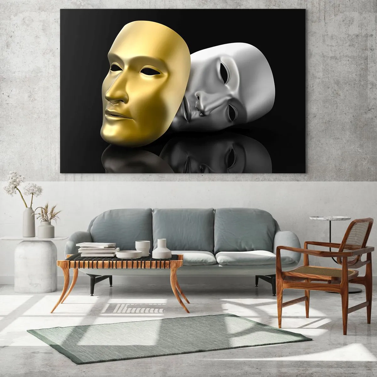 Glastavla - Bild på glas - Livet är teater - 120x80 cm