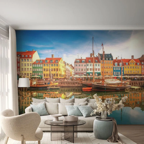 Fototapet Premium Canvas - Vid spegelklart vatten - Landskap, Arkitektur, köpenhamn - 300x210 cm