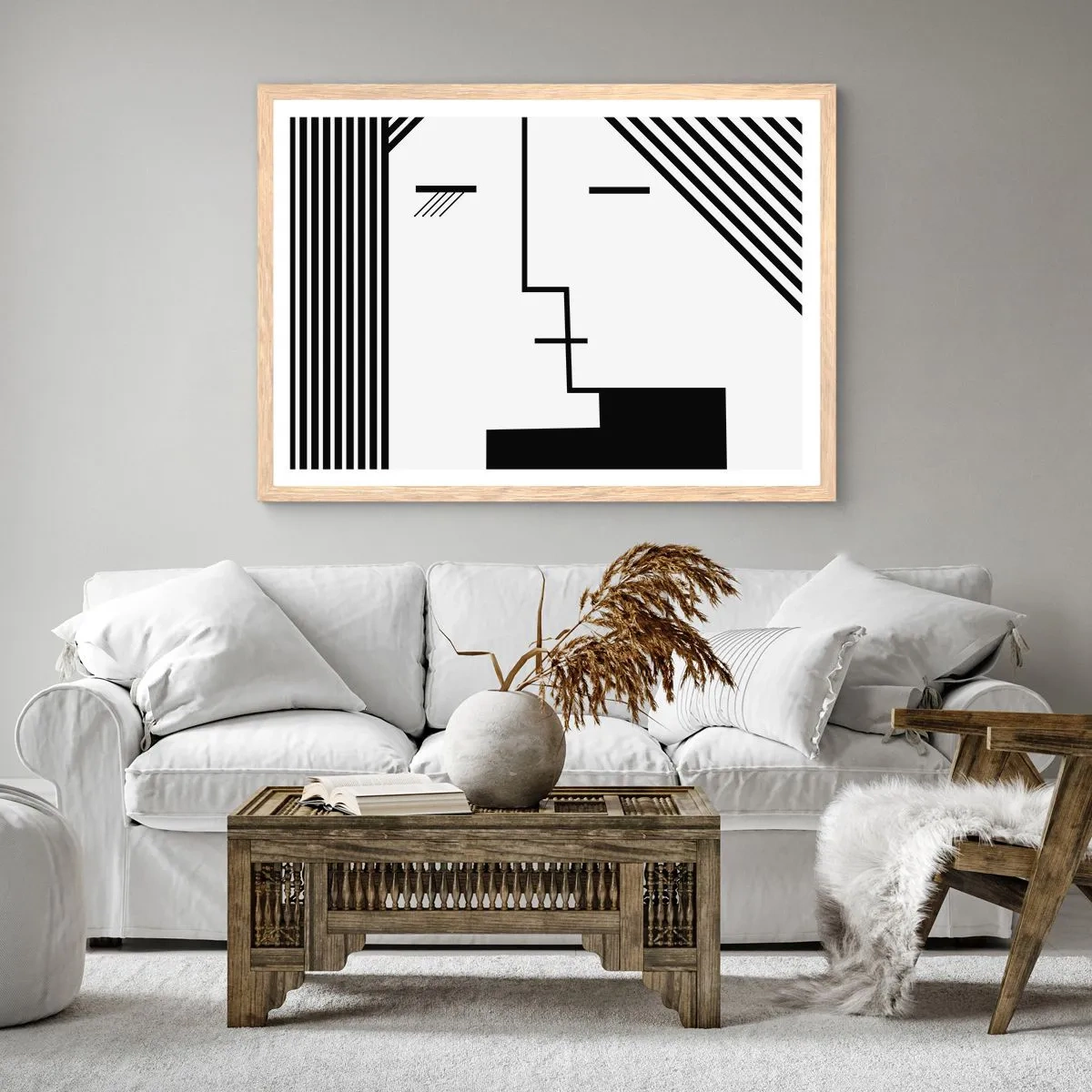 Affisch i ram av ljusek - Bara en kyss - 100x70 cm