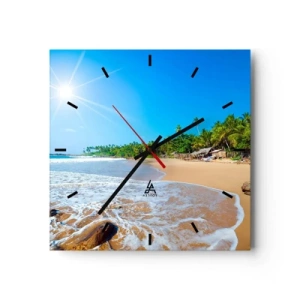 Väggklocka - Klocka på glas - Exotisk plats för dig - 30x30 cm