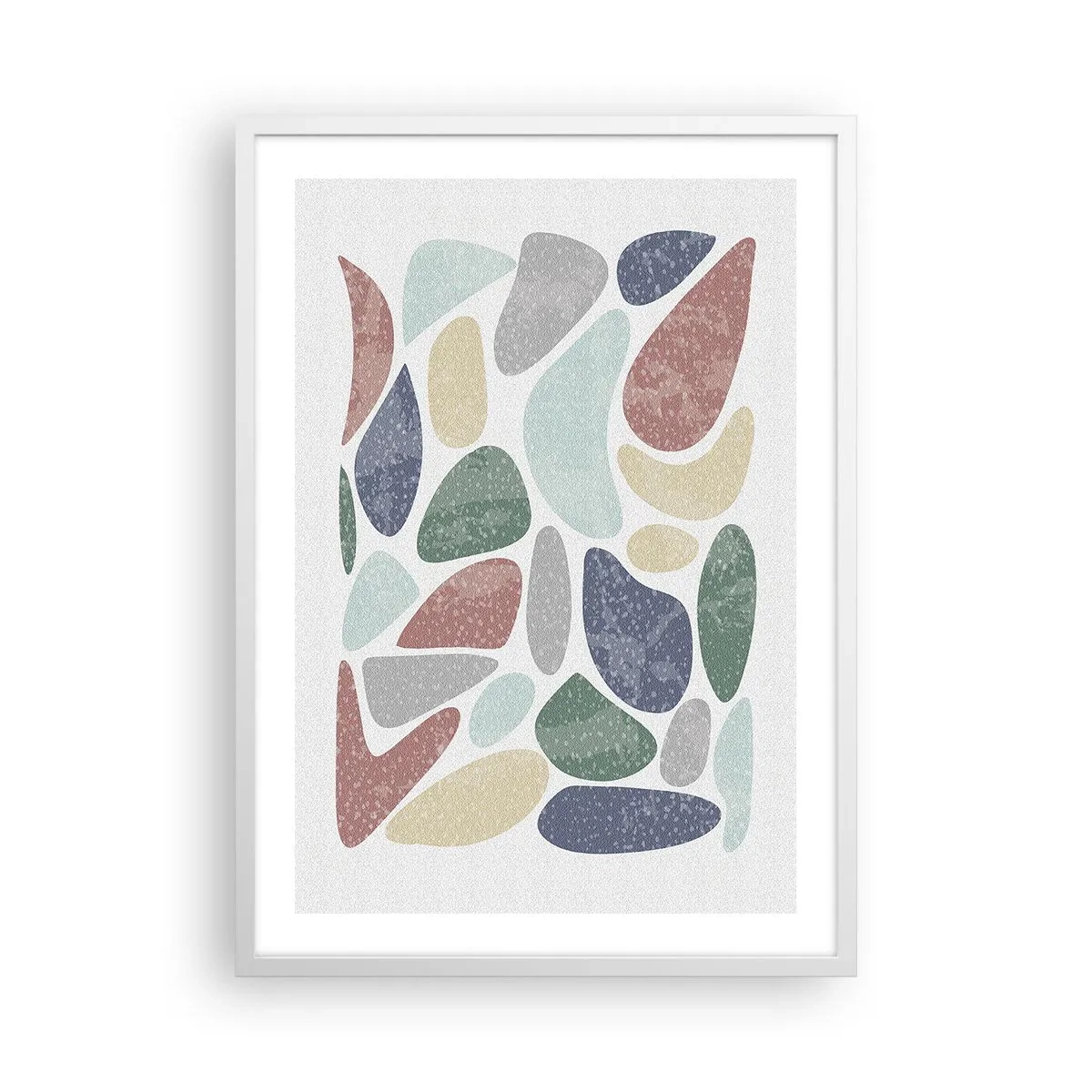 Affisch i vit ram - Mosaik av pulveriserade färger - 50x70 cm