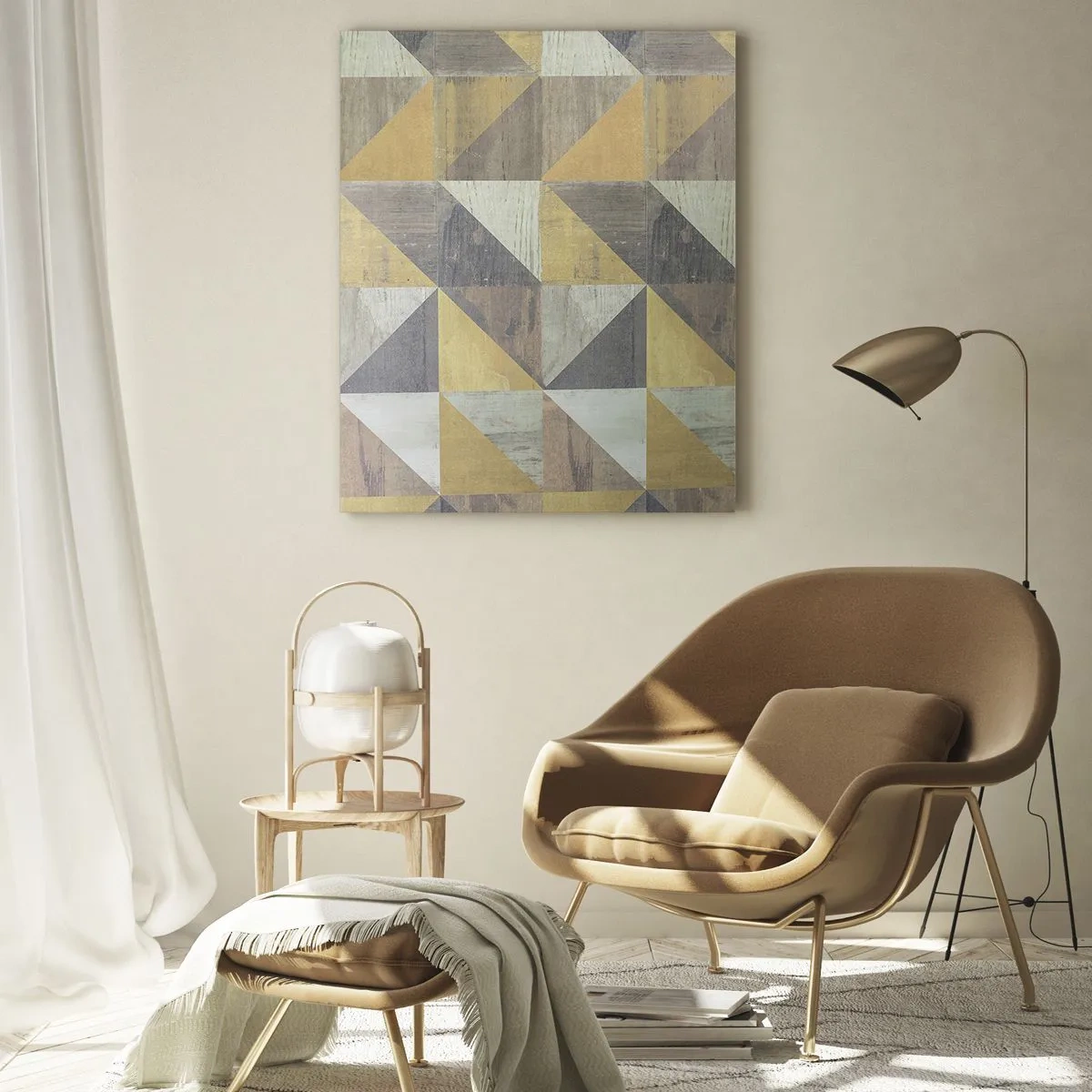 Glastavla - Bild på glas - Under triangelns vinkel - 70x100 cm