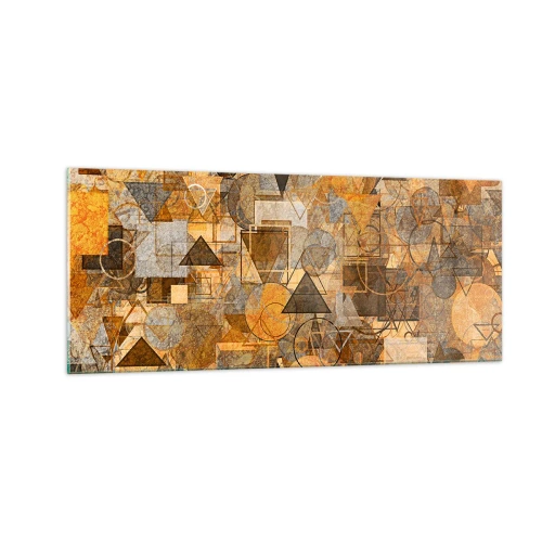 Glastavla - Bild på glas - Värld infattad i form - 100x40 cm