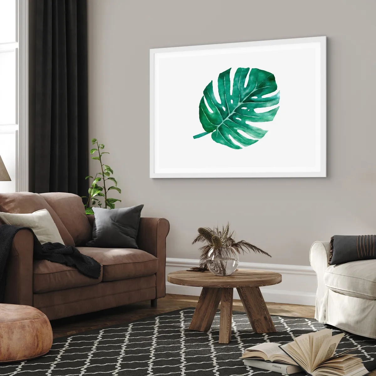 Affisch i vit ram - Grönt koncept - 70x50 cm