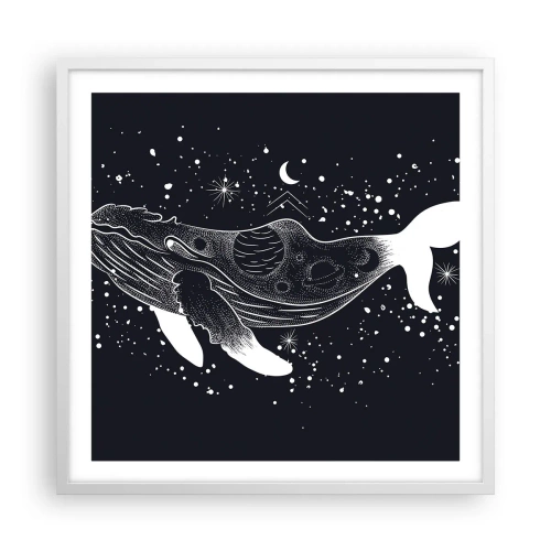 Affisch i vit ram - I universumets hav - 60x60 cm