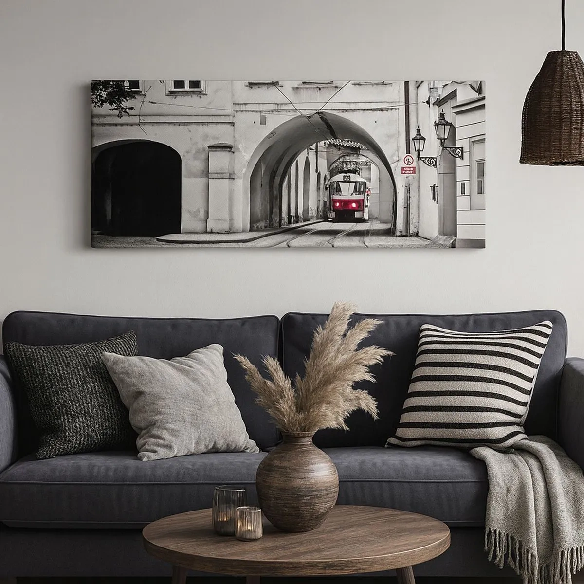 Canvastavla - Bild på duk - Genom stadens labyrint - 100x40 cm