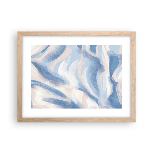 Affisch i ram av ljusek - Blå krusningar - 40x30 cm