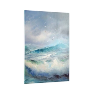 Glastavla - Bild på glas - "Orkanen vrålade med triumf…' - 70x100 cm