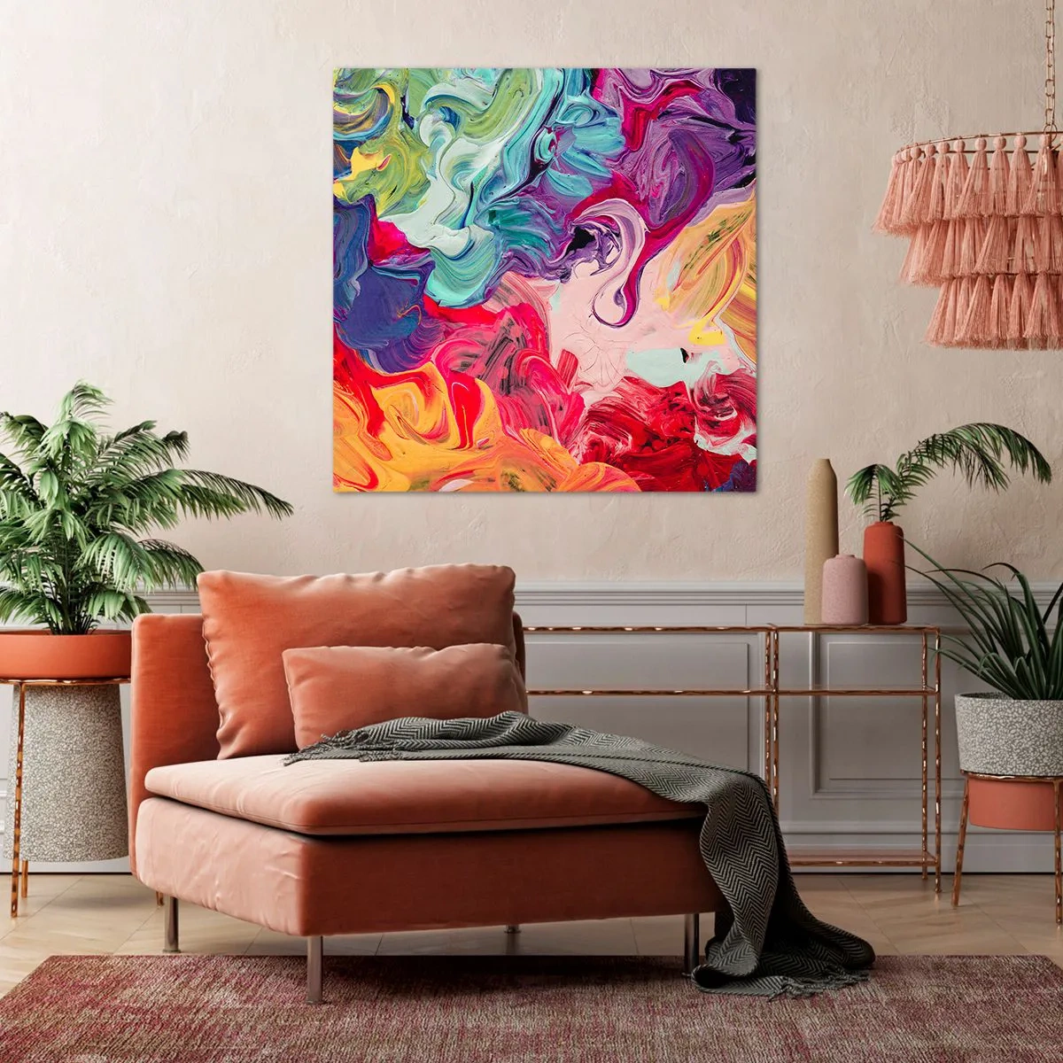 Canvastavla - Bild på duk - Färgerna föds - 50x50 cm