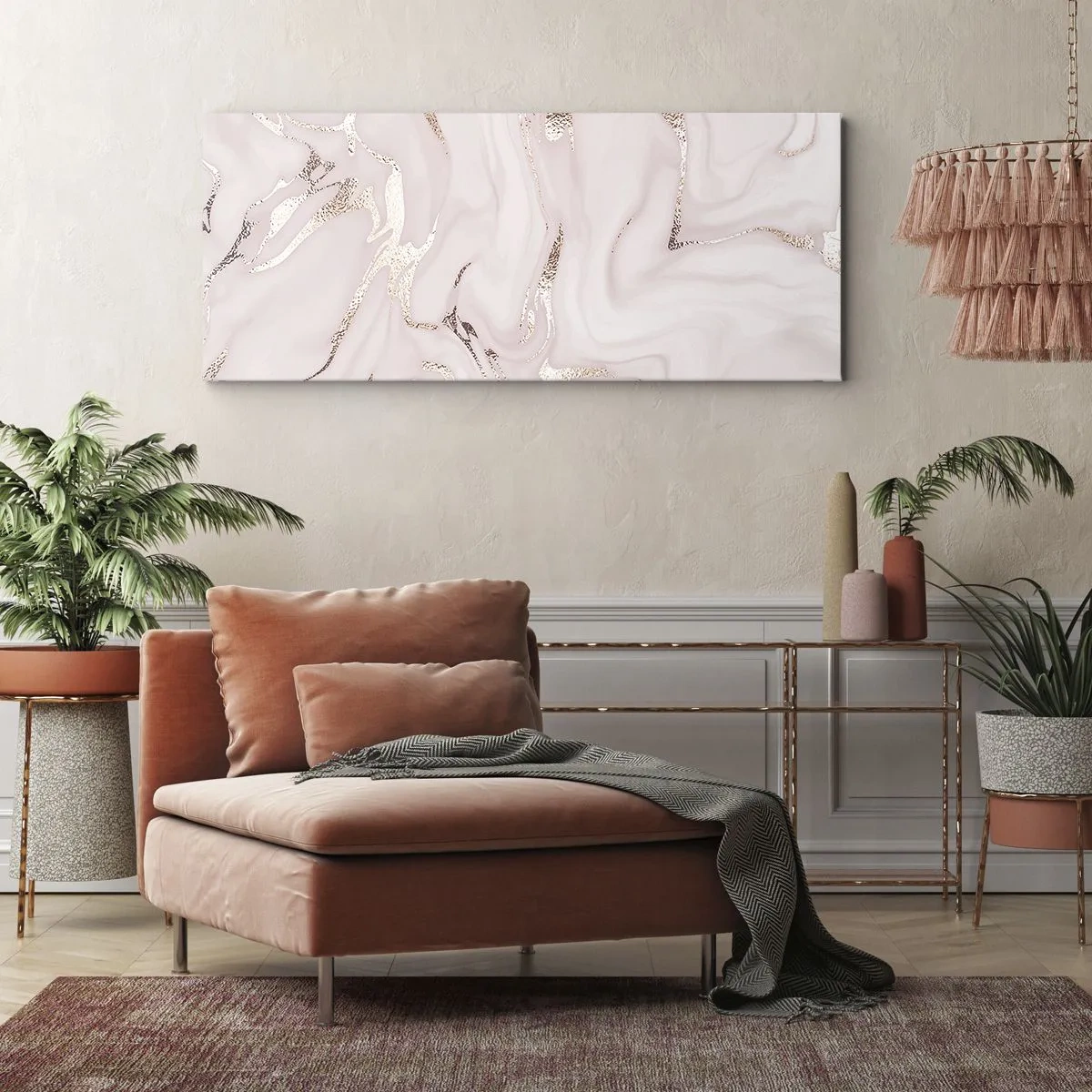 Canvastavla - Bild på duk - Rosa raseri - 120x50 cm
