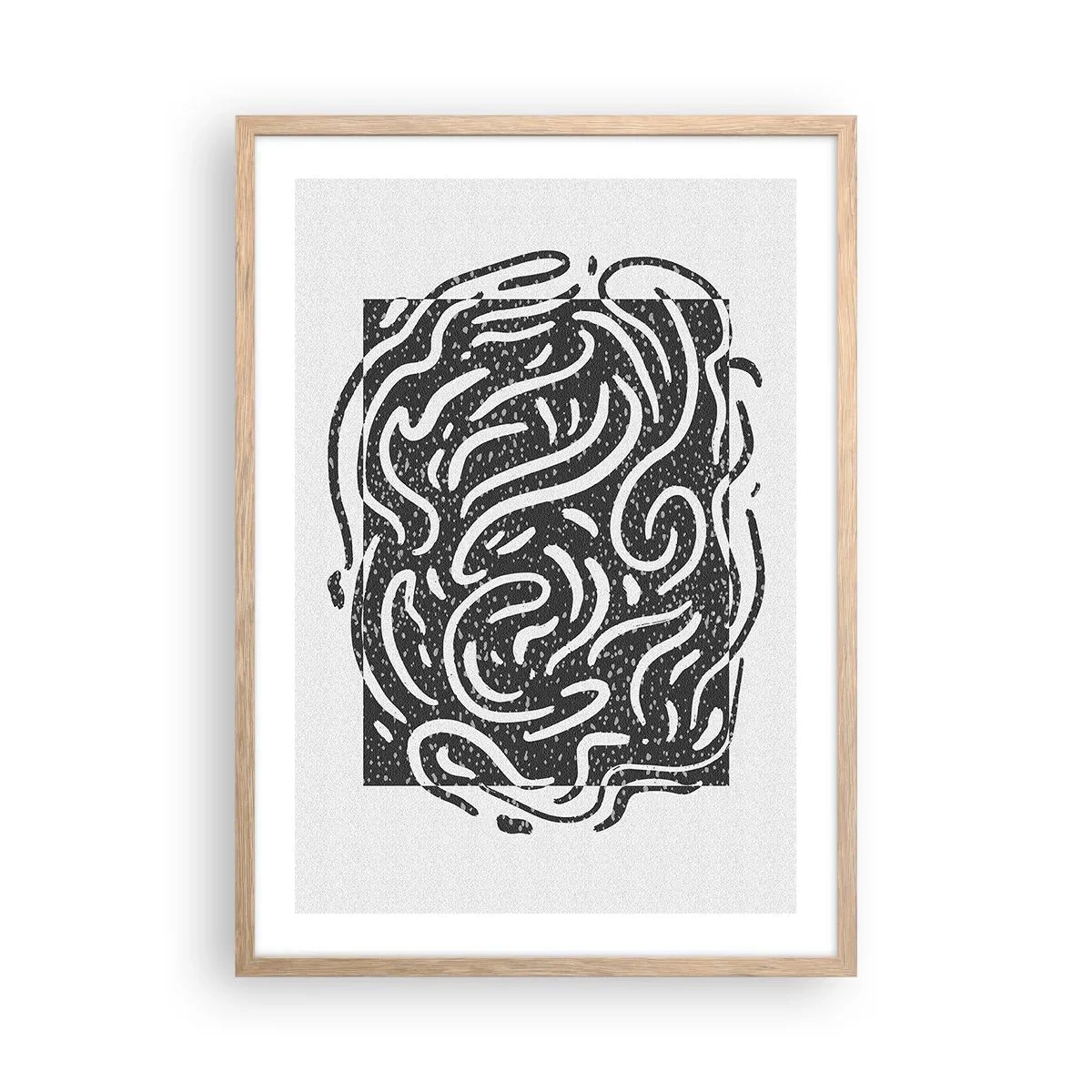 Affisch i ram av ljusek - Abstraktion: en dans av glädje - 50x70 cm