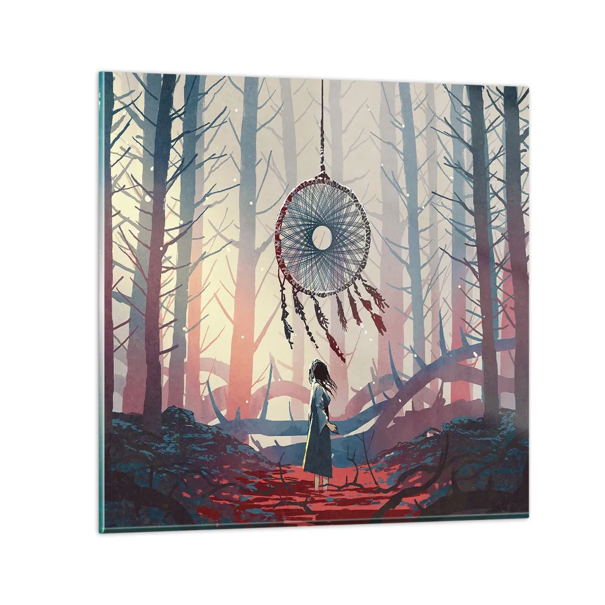 Glastavla - Bild på glas - Hemlighetsfull ritual av lyckan - 70x70 cm