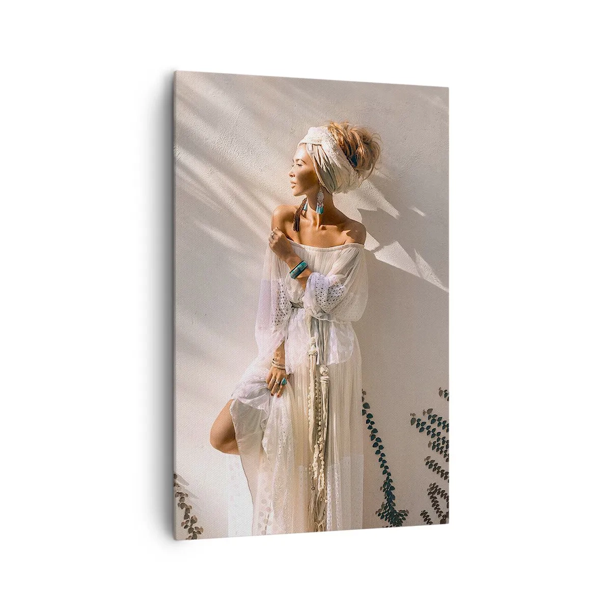 Canvastavla - Bild på duk - Solen och flickan - 80x120 cm