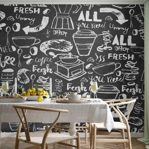 Fototapet Premium Canvas - All you need is… - Gastronomi, Väggmålning, Graffiti - 500x350 cm