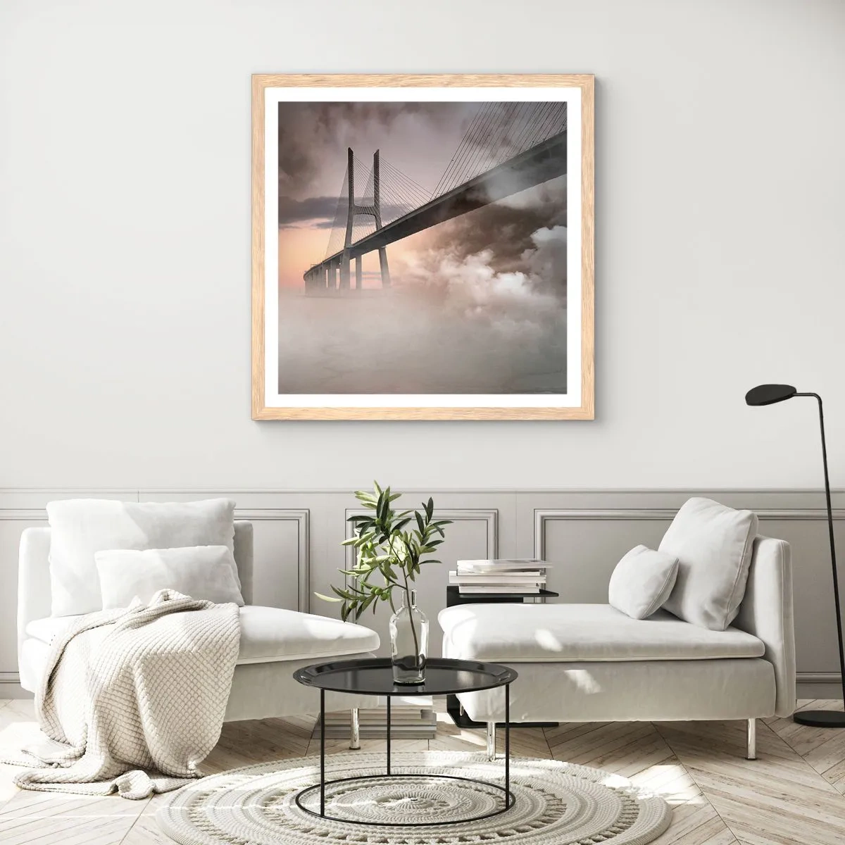 Affisch i ram av ljusek - Vid en flod som inte finns - 40x40 cm