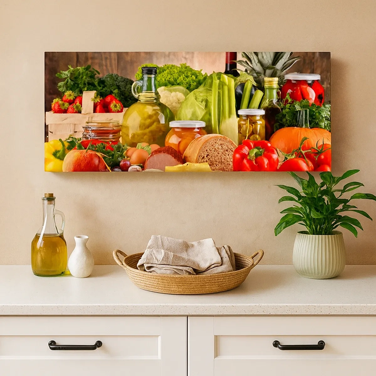 Canvastavla - Bild på duk - Rökt, ugnstekt, marinerad - 30x30 cm