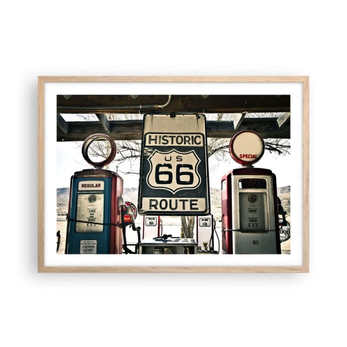 Affisch i ram av ljusek - Amerikansk retroresa - 70x50 cm