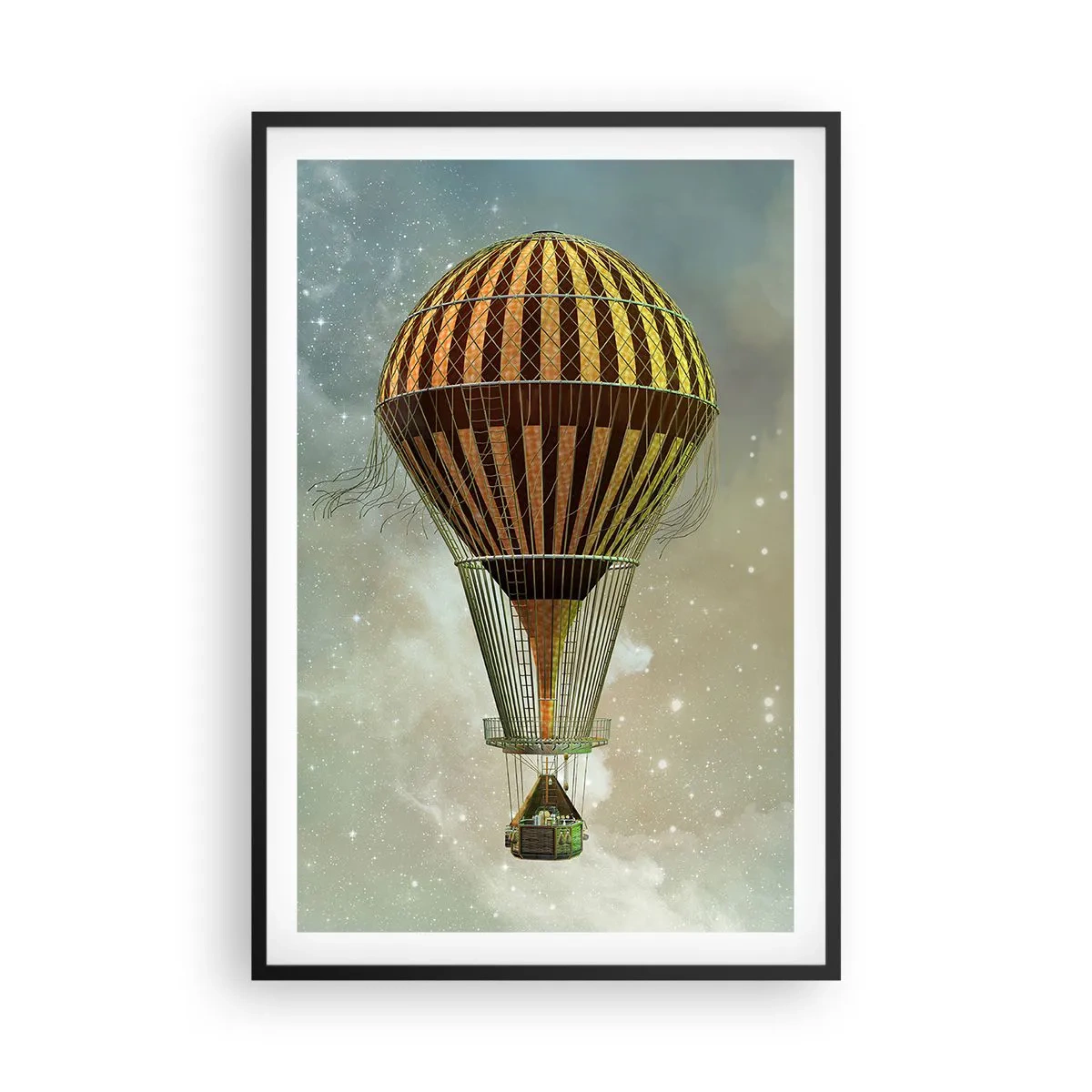 Affisch i svart ram - Banbrytande flygningar - 61x91 cm