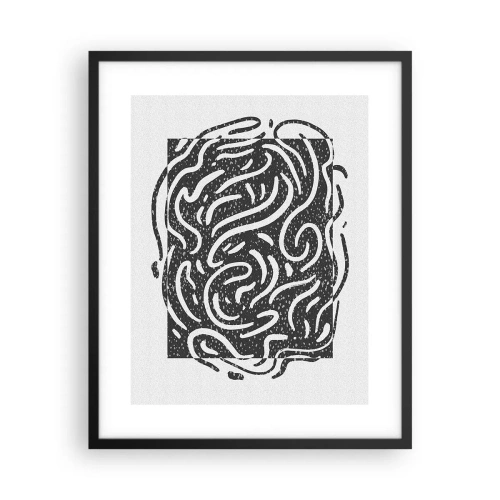 Affisch i svart ram - Abstraktion: en dans av glädje - 40x50 cm