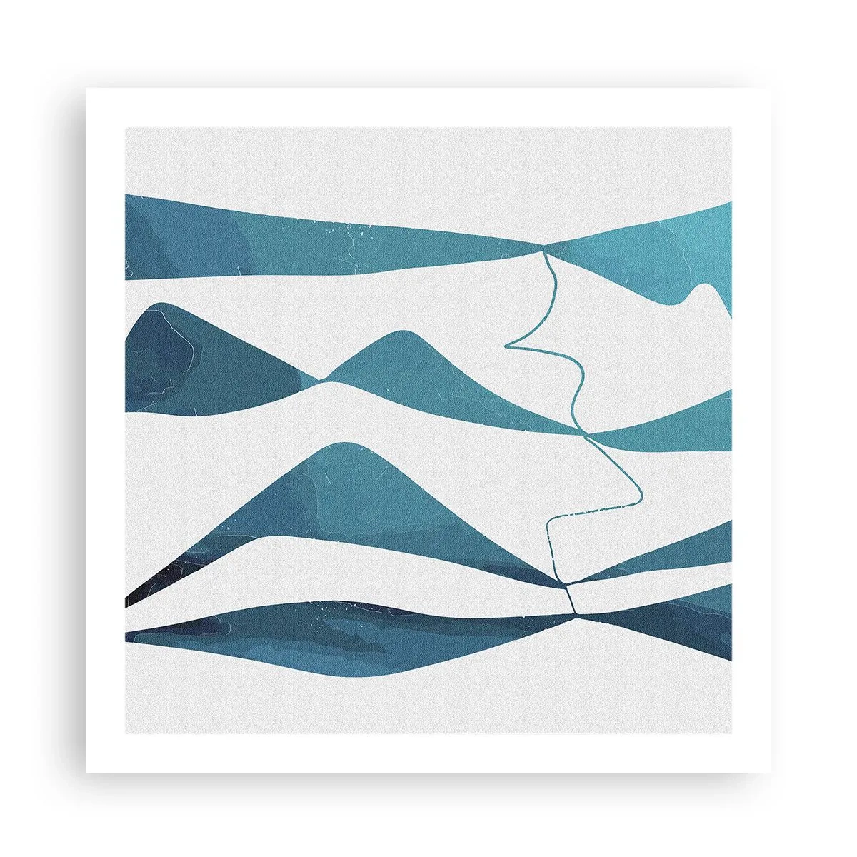 Affisch - Abstraktion: en turkos förening - 60x60 cm