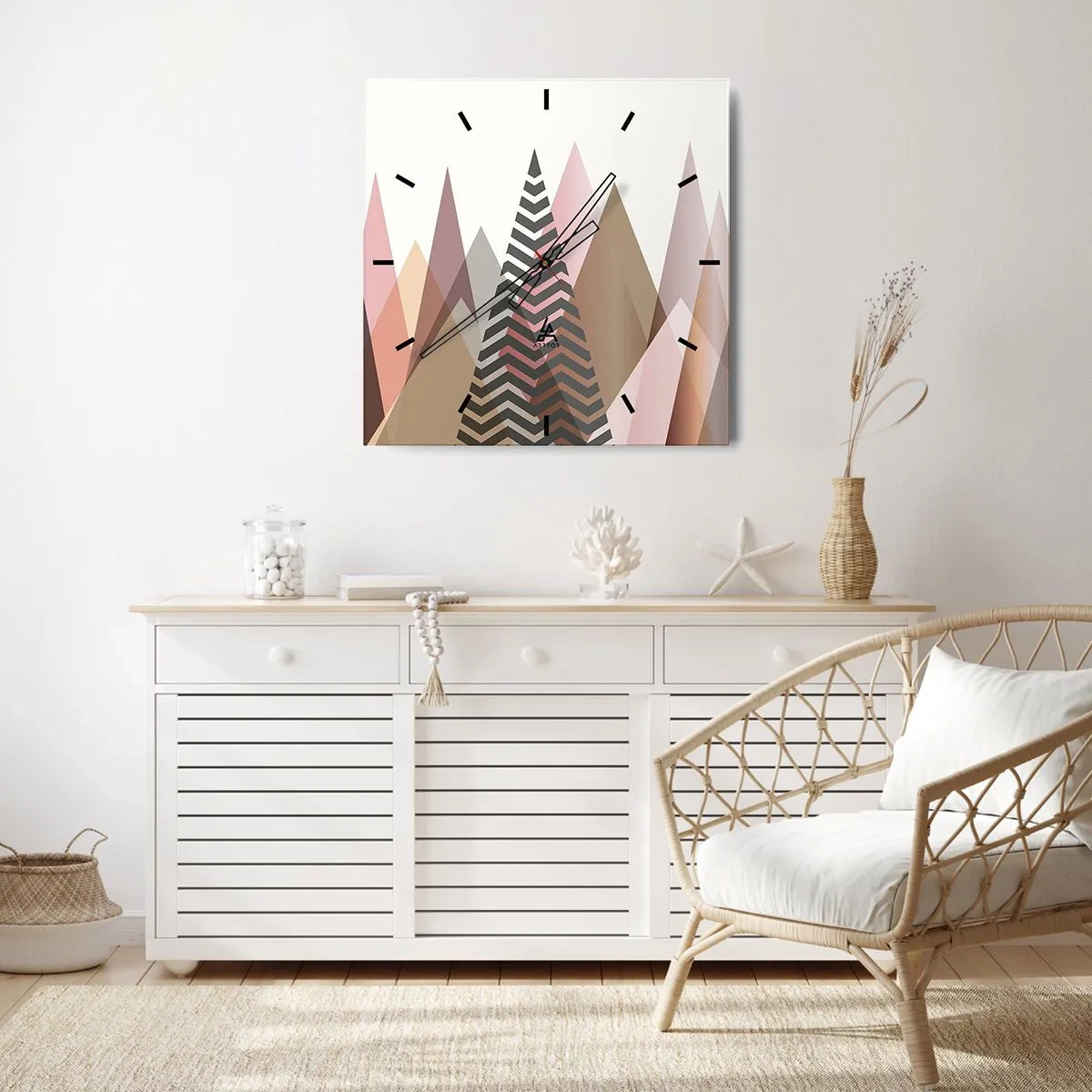 Väggklocka - Klocka på glas - Utsikt över pyramider - 40x40 cm