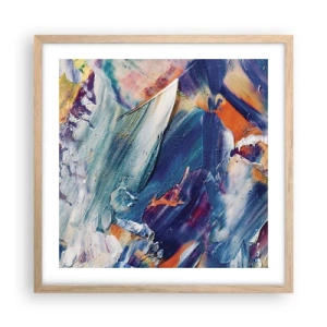 Affisch i ram av ljusek - Färgkaos - 50x50 cm