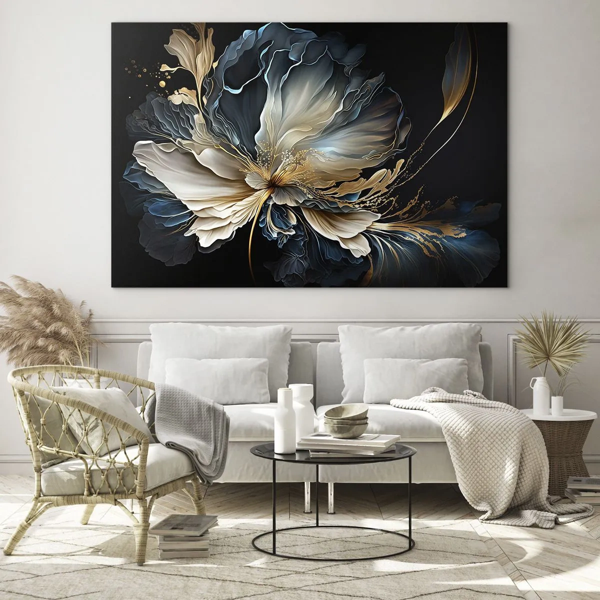 Glastavla - Bild på glas - Sagolik ormbunksblomma - 120x80 cm