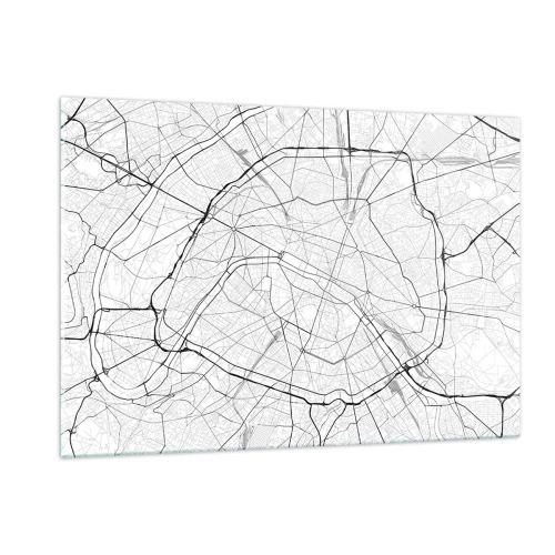 Glastavla - Bild på glas - Paris blomma - 120x80 cm