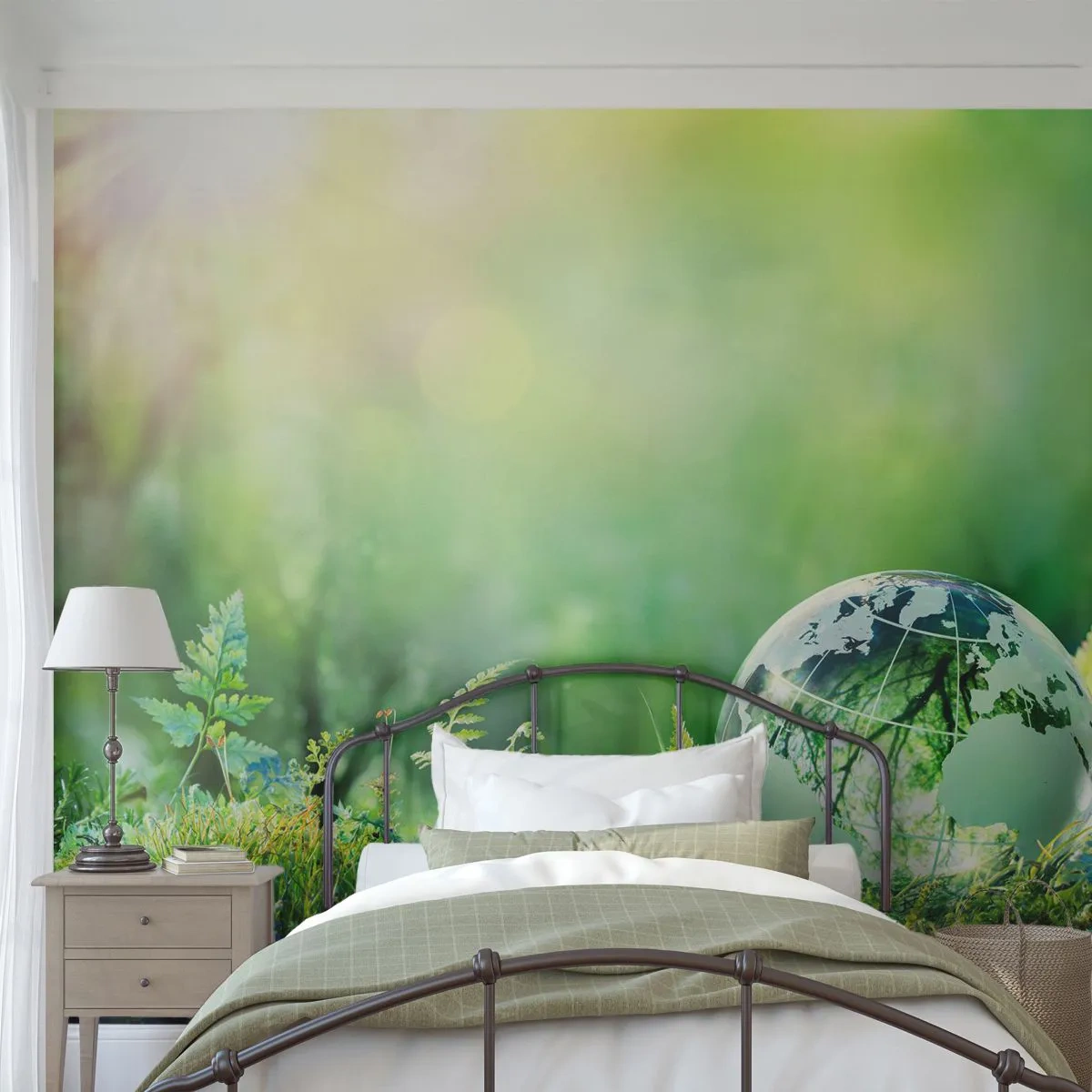 Fototapet Premium Canvas - Grön planet - Abstraktion, Ormbunke, Natur - 400x280 cm